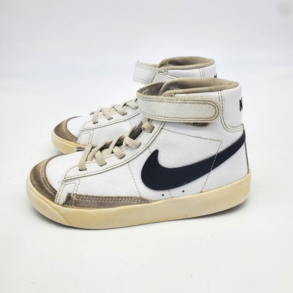 Nike BLAZER MID' 77 Sneakers Youth Kid's Sz 13.5C White Black Shoes DA4086-102 - Picture 1 of 11